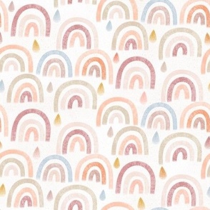 Pastel watercolor rainbow white transparent