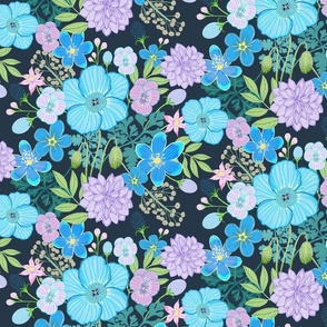 Blue Vintage florals