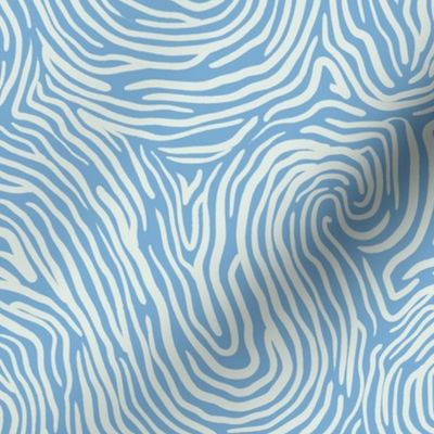 Abstract Fingerprint Lines in Cornflower Blue and White