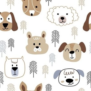 Dogs in forest