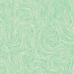 Abstract Fingerprint Lines in Celadon and Cornsilk Swirl