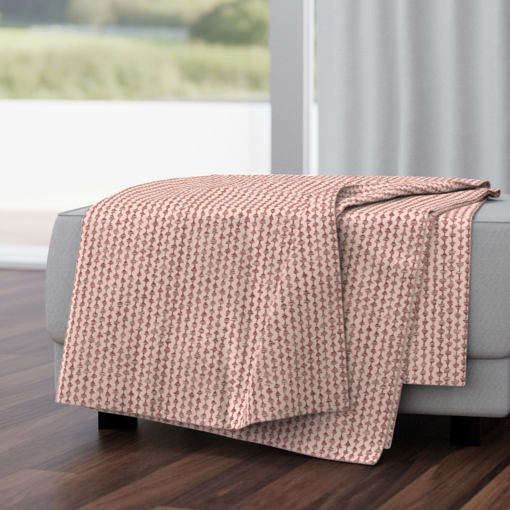 Blush and mocha mod scribbles in linear style, with textured zigzag lines for interest - for flowy palazzo pants, skirts, dresses and tops, as well as stylish bed linen, dining linen and accessories.