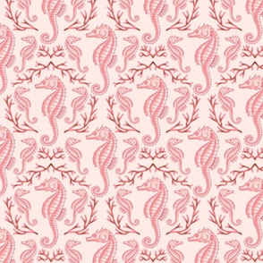 Pink Seahorse and Coral
