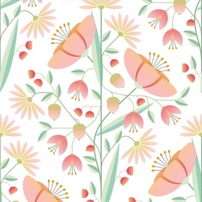 geometric floral in pastel