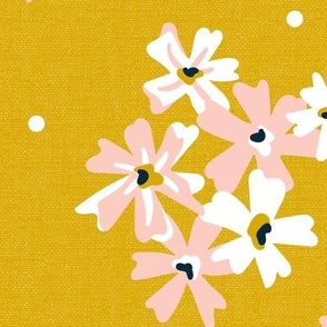 Garden Breeze Floral Yellow and Pink Large Scale