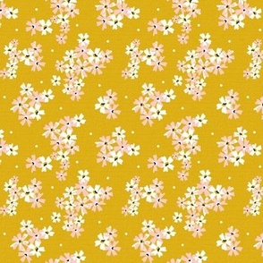 Garden Breeze Floral Yellow and Pink Small Scale
