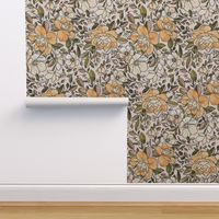 A Vintagey Botanical Floral - in neutral earth tones 