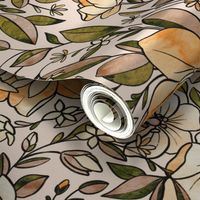 A Vintagey Botanical Floral - in neutral earth tones 