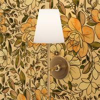 A Vintagey Botanical Floral - in neutral earth tones 