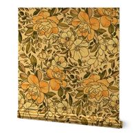 A Vintagey Botanical Floral - in neutral earth tones 