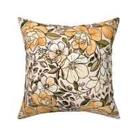 A Vintagey Botanical Floral - in neutral earth tones 