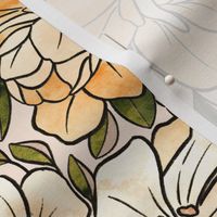 A Vintagey Botanical Floral - in neutral earth tones 