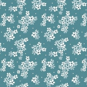 Garden Breeze Floral Teal Blue Small Scale