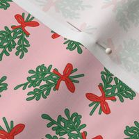 Mistletoe - Christmas floral greenery - pink - LAD22