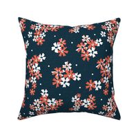 Garden Breeze Floral Navy Blue and Red Regular Scale