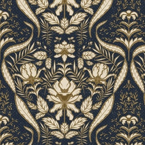 Victorian Era Tulips Traditional Damask