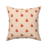 Small Red Apples Boho Retro on beige