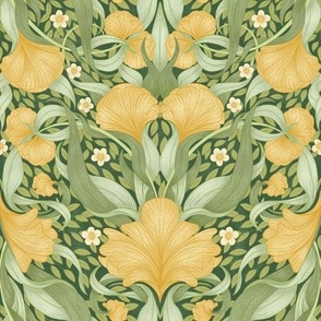 art nouveau flowers - mid scale