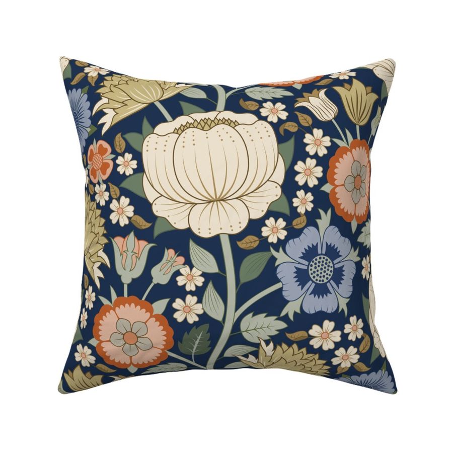 Graphic Victorian Floral Design inspired by Arts and Crafts Movement