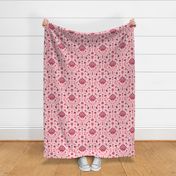 Daisies & Bleeding Hearts - Stylized Florals - pink // Large