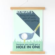 Dad Jokes: Bring Extra Socks when Golfing Tea Towel/Wall Hanging