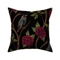 Victorian-Inspired Birds & Red Roses