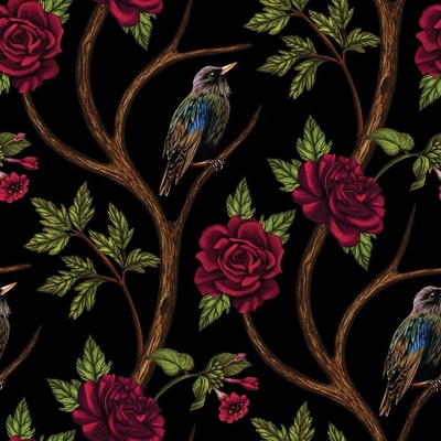Red Roses Fabric, Wallpaper and Home Decor | Spoonflower