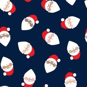 Smiling Santa - Santa Claus - Christmas Jolly - navy - LAD22