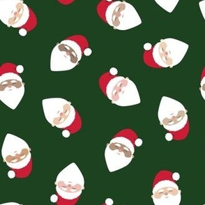 Smiling Santa - Santa Claus - Christmas Jolly - dark green - LAD22