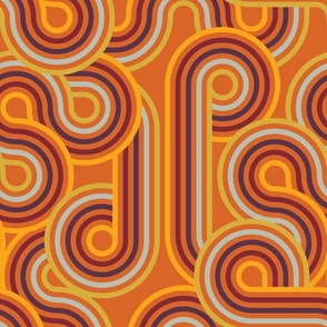 Graphic Swirls - 70s Disco in Orange