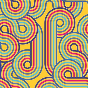 Graphic Swirls | 90s Sitcom | Yellow | L
