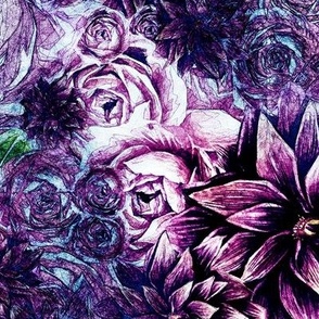 Purple Dahlia Floral