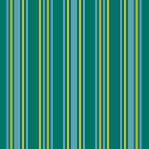Emerald Green Blue Yellow Megara Bayadere stripe
