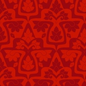 Red Floral Attica Porpi two tone repeat pattern