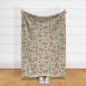 Victoriana Modern Victorian Soft Fresh Antique Floral Botanical in Parchment - LARGE Scale - UnBlink Studio by Jackie Tahara