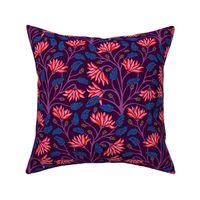 Victoriana Modern Victorian Bright Antique Floral Botanical in Aubergine Purple - SMALL Scale - UnBlink Studio by Jackie Tahara