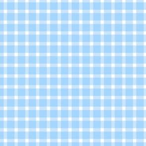 gingham small scale // victorian floral - baby blue