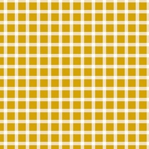 gingham small scale // victorian floral - mustard yellow