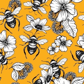 Vintage Honey Bee Pattern