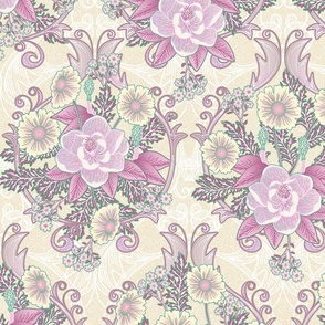 victorian floral bunches - light soft pink