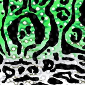 gecko animal print ombre abstract // jumbo scale - bright green
