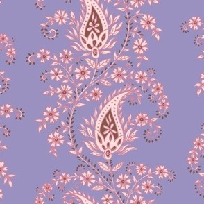Innessa Paisley vertical stripe vine lilac lavender pink