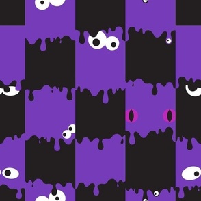 Ghoulish Checks -Purple and Black