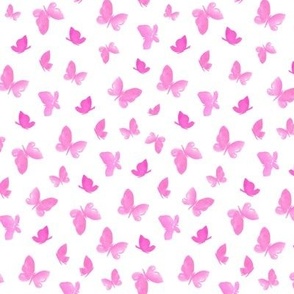 Pink butterflies_watercolor