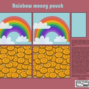 Rainbow zipper money pouch