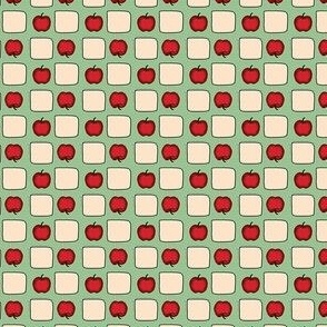 Country Checkerboard Apples Sage