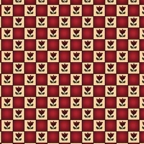Country Tulip Checkerboard Red