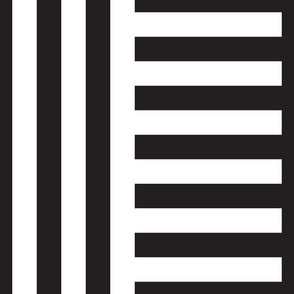Black and White Stripes -MIXED VERTICAL and HORIZONTAL -LRG
