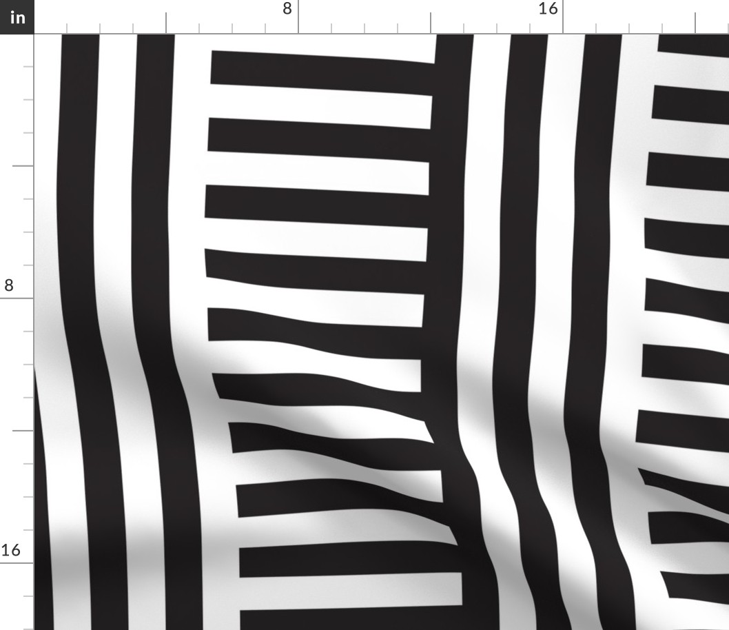 Black and White Stripes -MIXED VERTICAL and HORIZONTAL -LRG