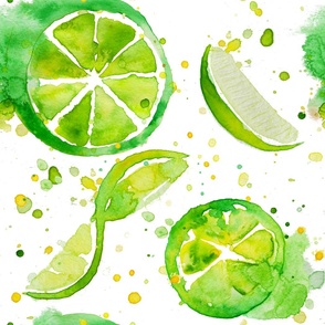 Vibrant Watercolor Limes